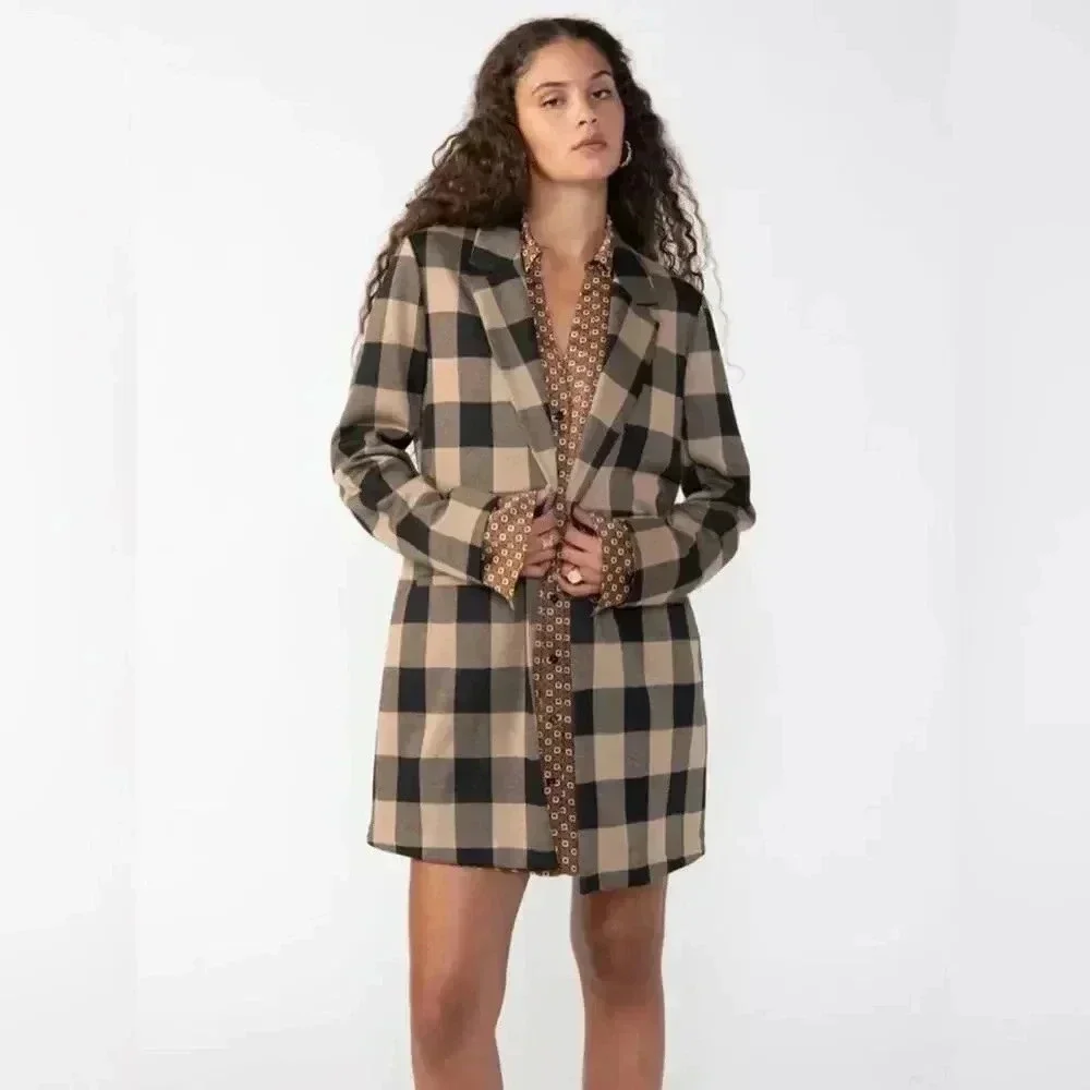 Sanctuary Carly Coat in Connor Plaid S NWT